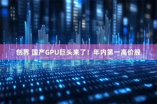 创界 国产GPU巨头来了！年内第一高价股